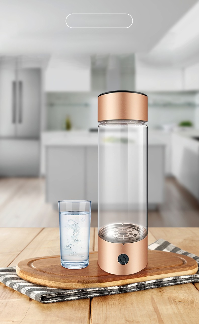 MT-H267C gold/black/red/blue/purple/steel hydrogen water generator bottle