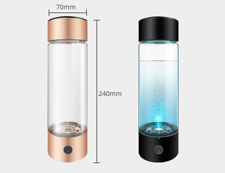 MT-H267C gold/black/red/blue/purple/steel hydrogen water generator bottle