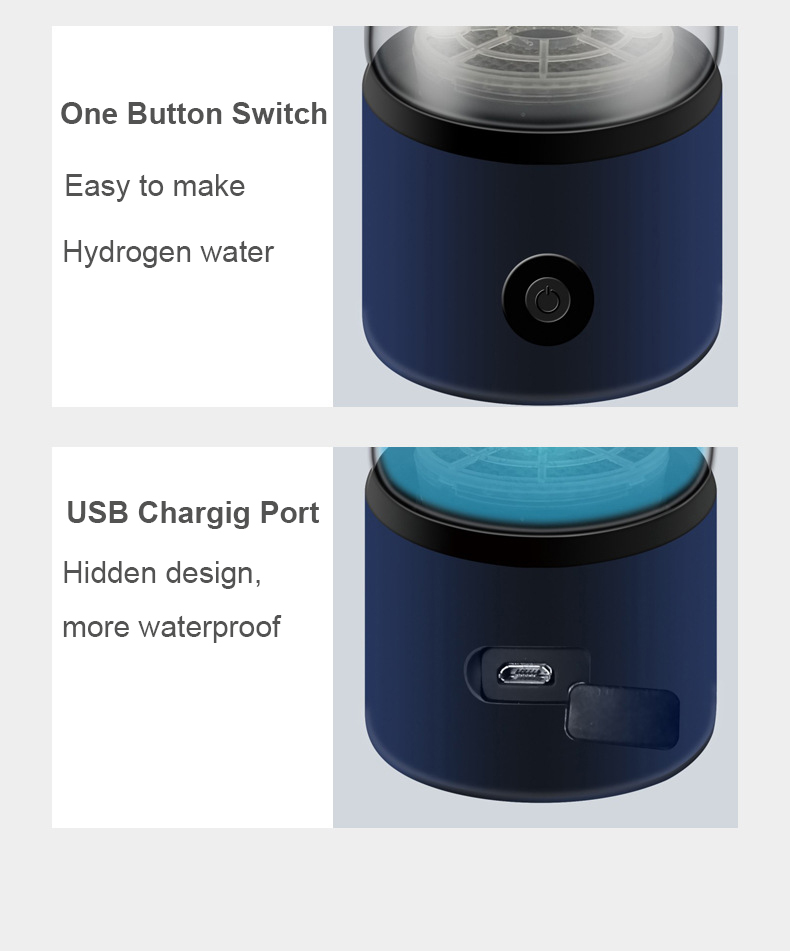 MT-H266D blue /silver grey hydrogen water generator bottle