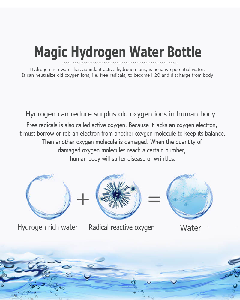 MT-H222 brown hydrogen water generator bottle