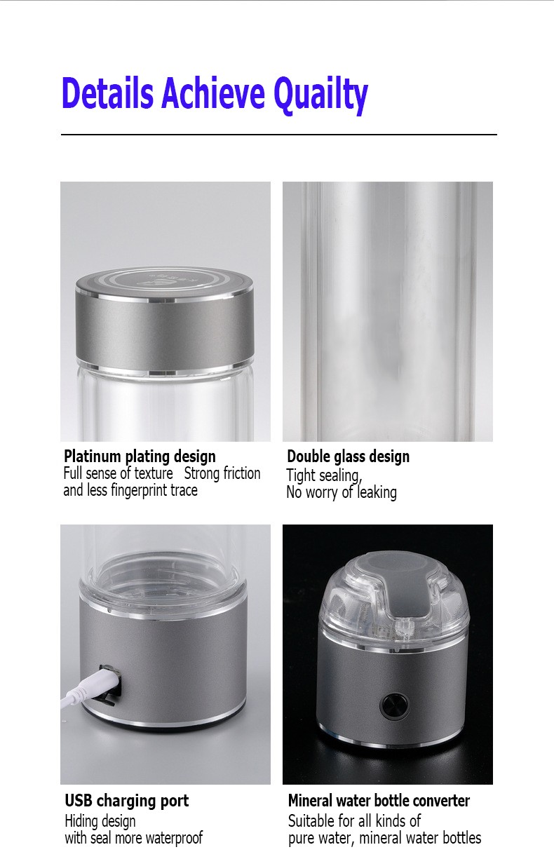 MT-H225A blue/grey hydrogen water generator bottle