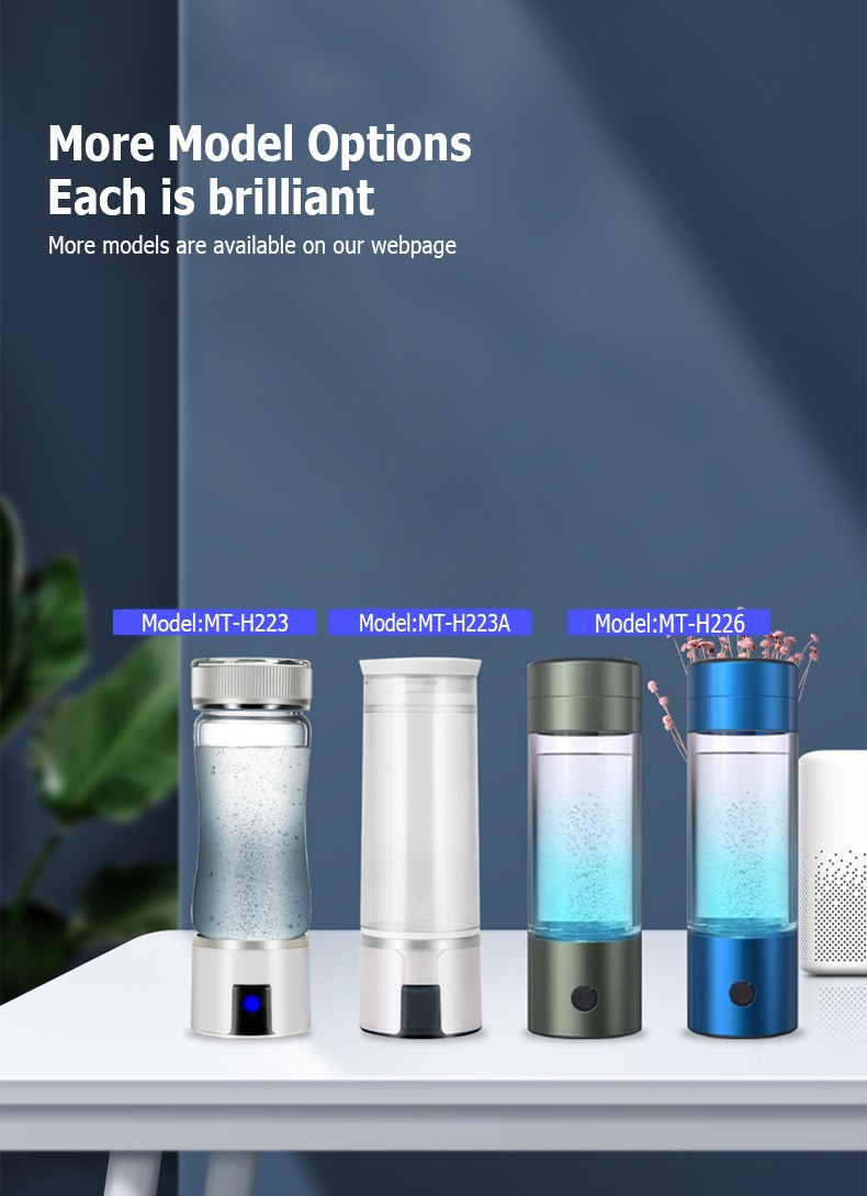 MT-H225A blue/grey hydrogen water generator bottle