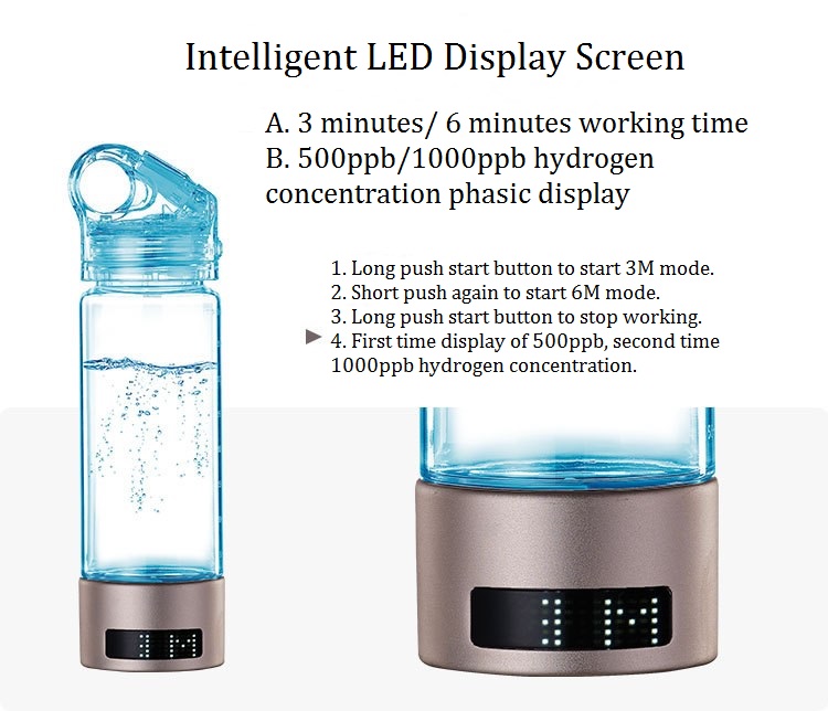 MT-H400 Sports People Health Care Star 400 Hydrogen rich water making bottle