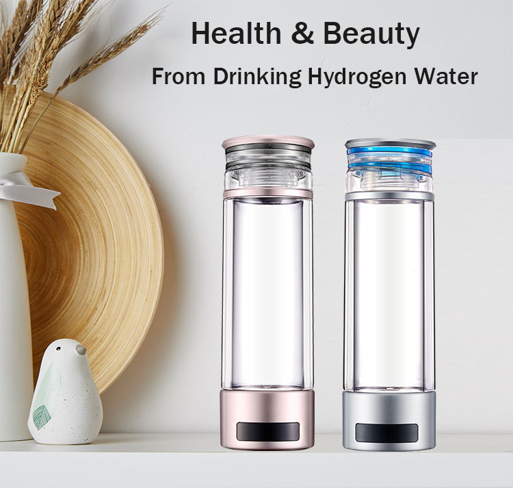 MT-H2000 hydrogen water generator cold/ hot water tritan bottle navy cap shape