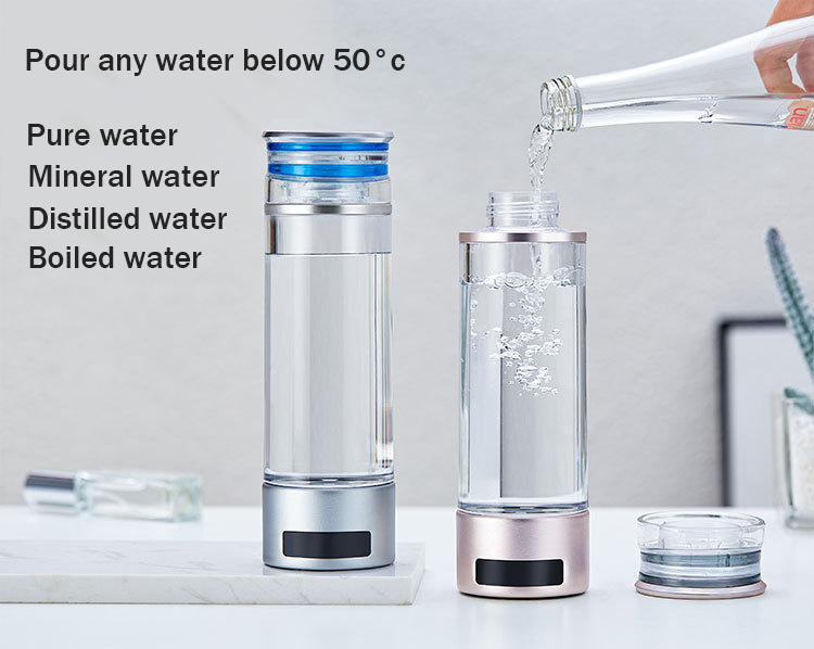 MT-H2000 hydrogen water generator cold/ hot water tritan bottle navy cap shape