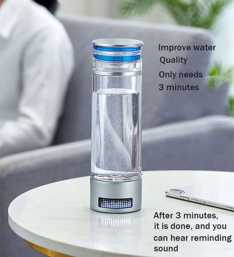 MT-H2000 hydrogen water generator cold/ hot water tritan bottle navy cap shape