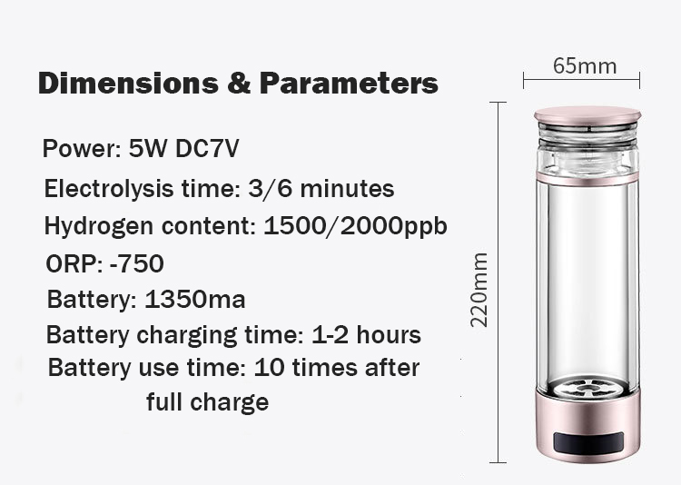MT-H2000 hydrogen water generator cold/ hot water tritan bottle navy cap shape
