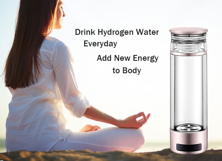 MT-H2000 hydrogen water generator cold/ hot water tritan bottle navy cap shape