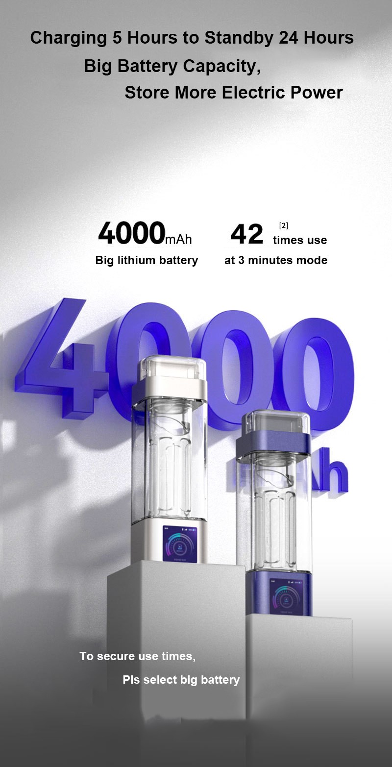 MT-H9000A high hydrogen concentration intelligent hydrogen water generator bottle