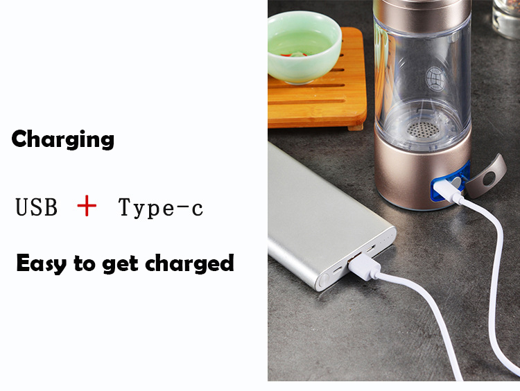 MT-H9000B high hydrogen concentration  hydrogen water generator cold/ hot water 4 in 1 bottle double layer glass