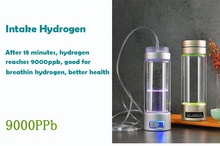 MT-H9000B high hydrogen concentration  hydrogen water generator cold/ hot water 4 in 1 bottle double layer glass