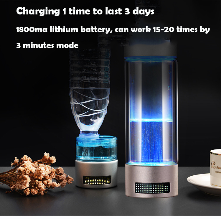 MT-H9000B high hydrogen concentration  hydrogen water generator cold/ hot water 4 in 1 bottle double layer glass