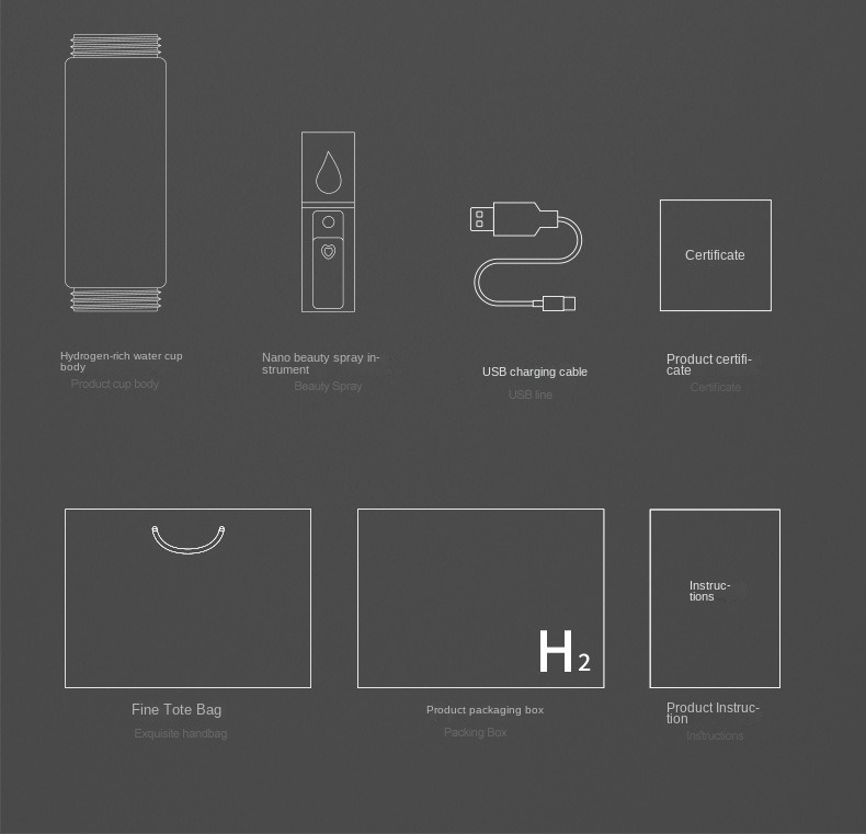MT-H9000C Navy cap high hydrogen concentration  hydrogen water generator  champane Champagne gold, silver
