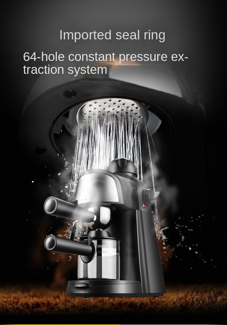 Italian coffee maker MT-CM07 black color, with milk frother