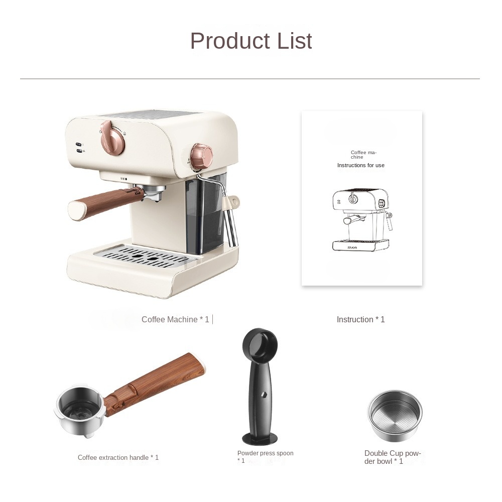 Italian coffee maker MT-CM08 white color, with milk frother