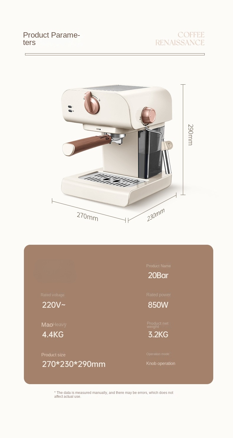 Italian coffee maker MT-CM08 white color, with milk frother