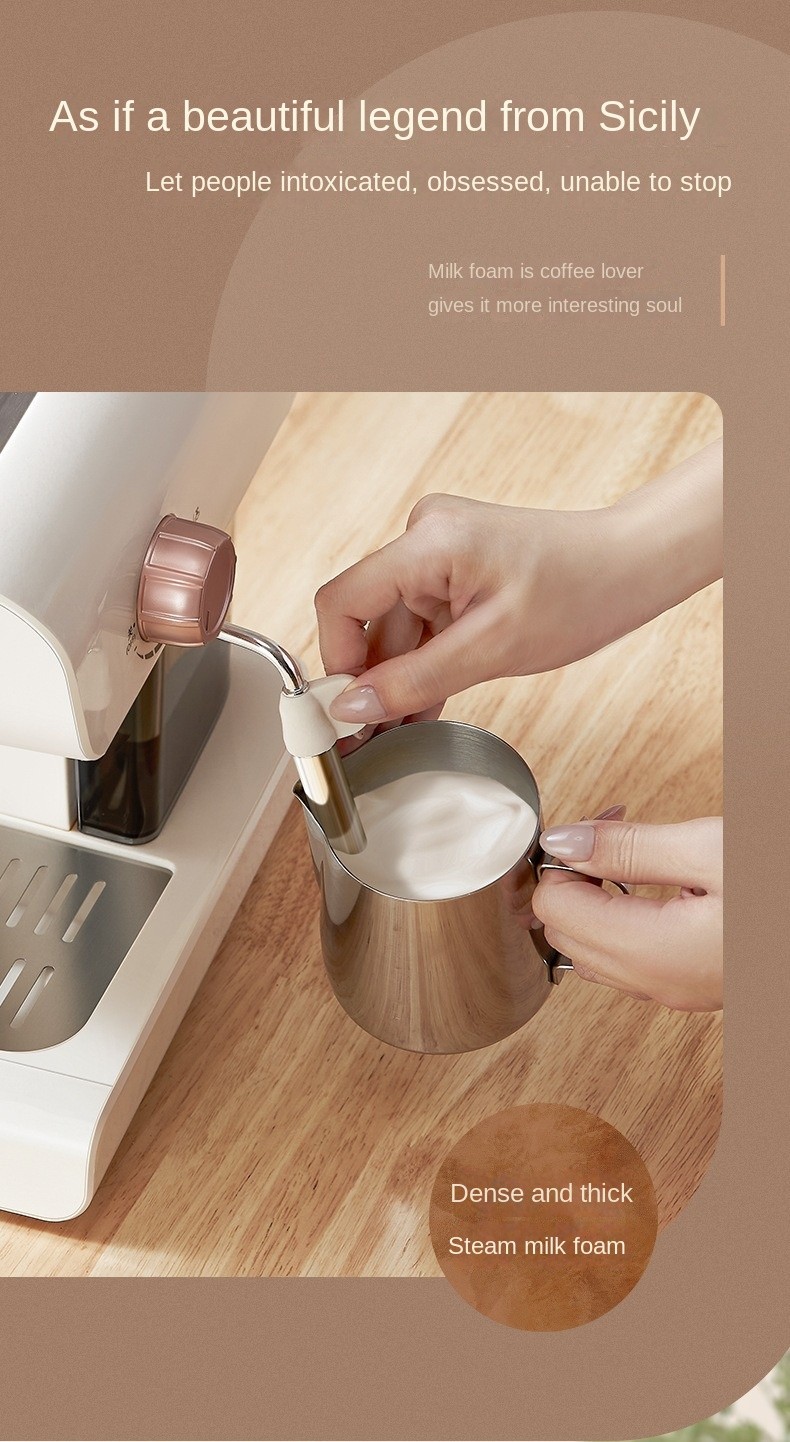 Italian coffee maker MT-CM08 white color, with milk frother