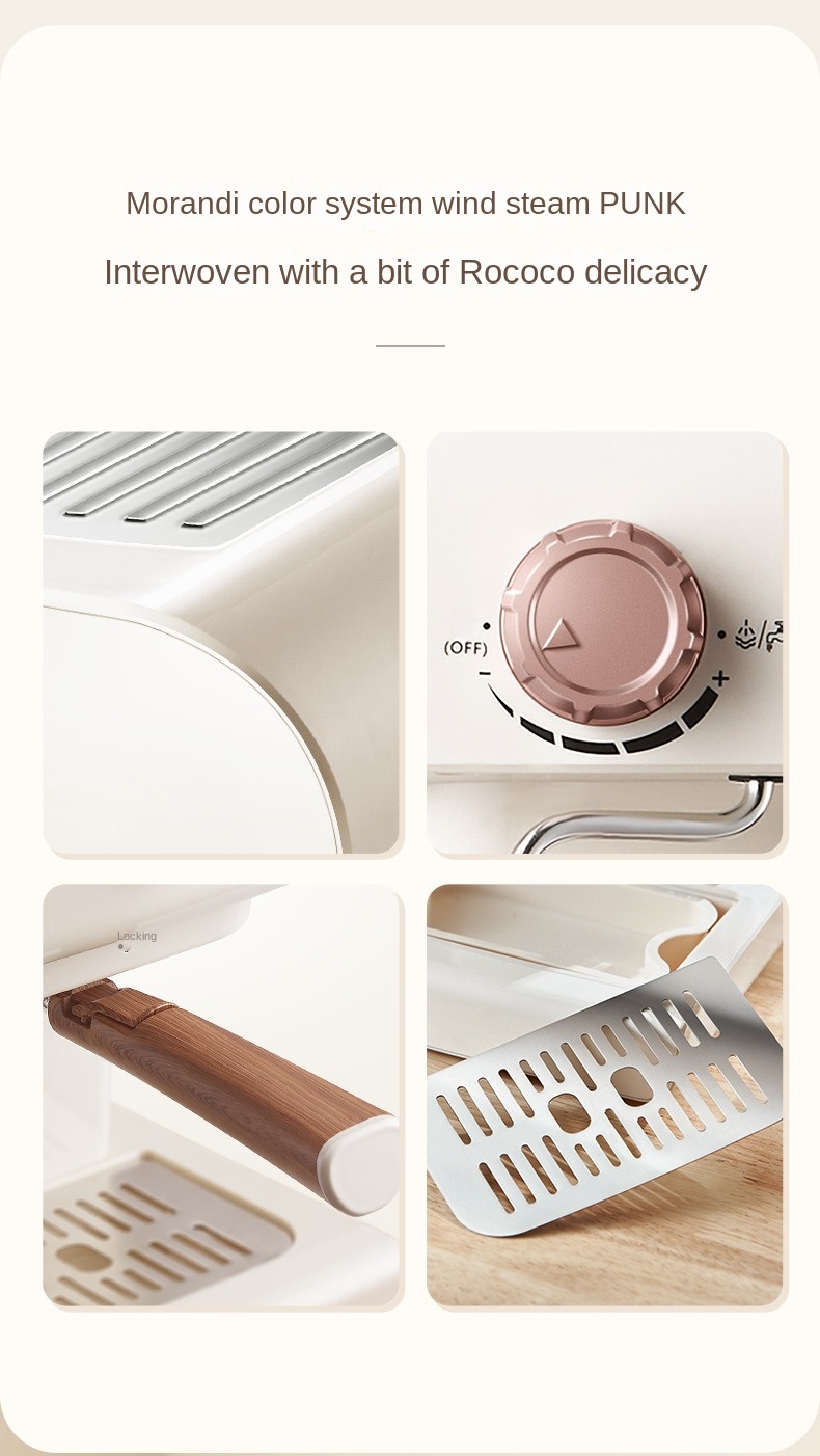 Italian coffee maker MT-CM08 white color, with milk frother