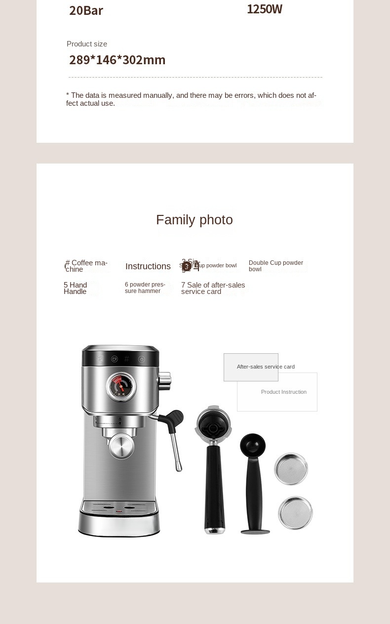 Italian coffee maker MT-CM09 Stainless steel color, with milk frother