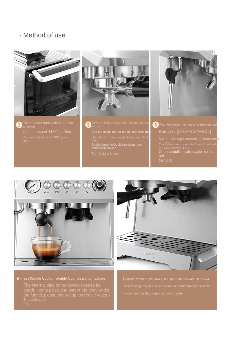Italian coffee grinding making combined machine MT-CM15 silver grey