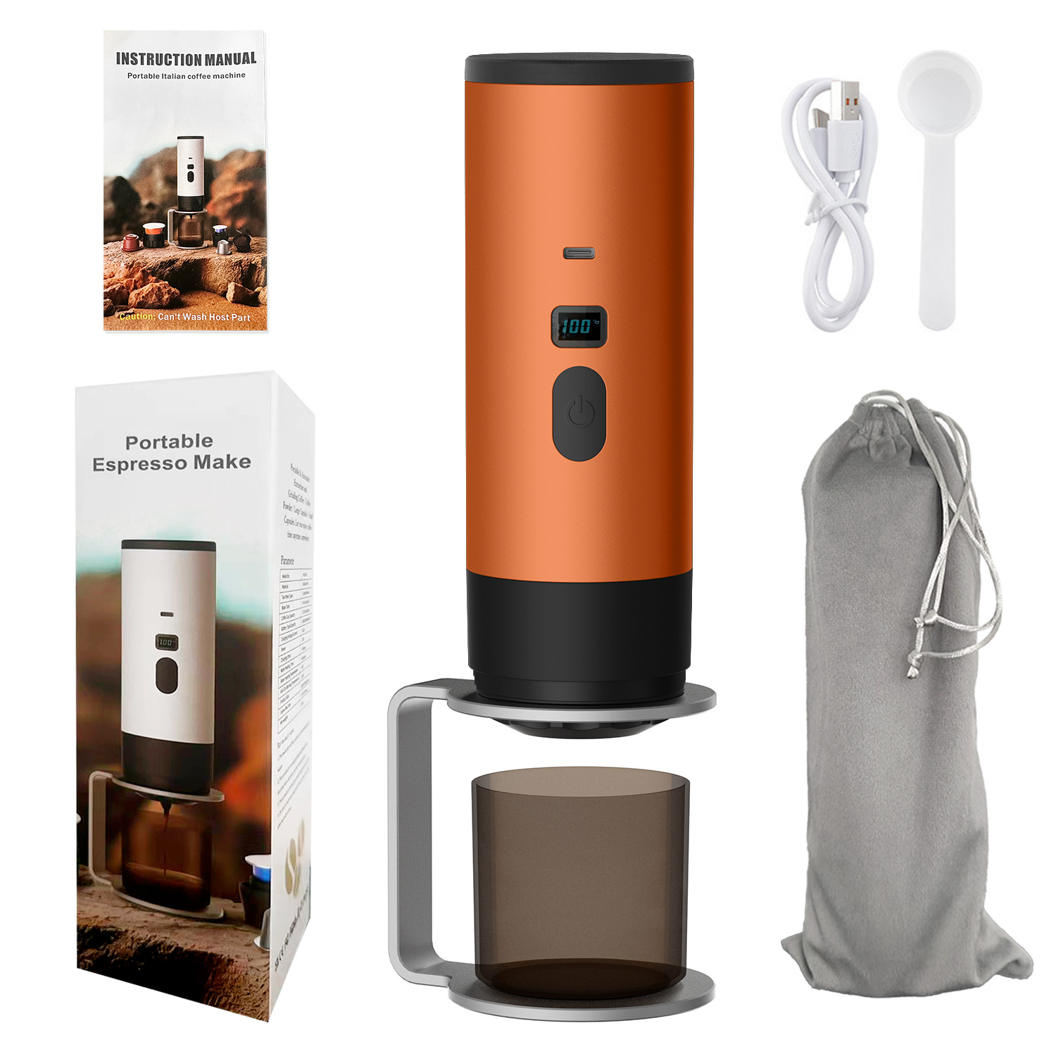 Capsule coffee maker MT-CM25B with stand and flannelette bag