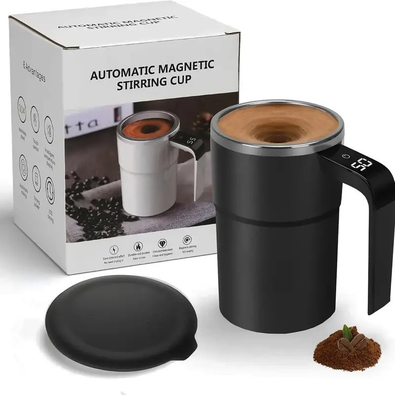 Magnetic automatic stirring cup MT-CC01 white/black
