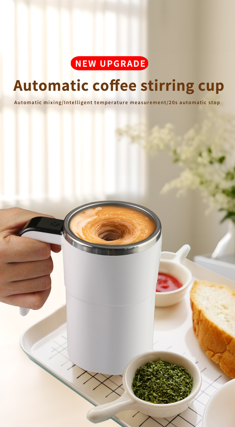 Magnetic automatic stirring cup MT-CC01 white/black