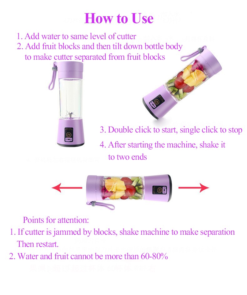 Portable shaker fruit juicer MT-FJ02
