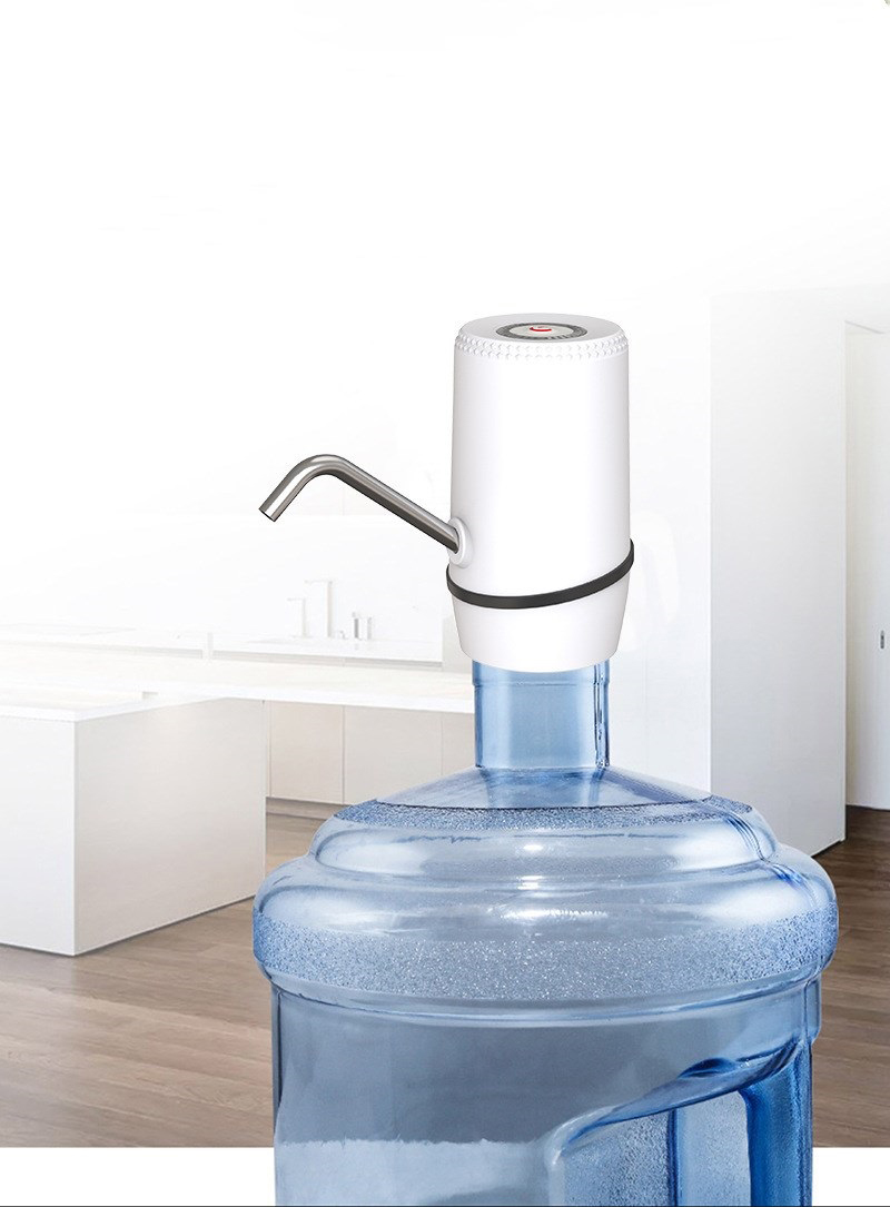 White bottled water pump dispenser  MTWD-01 (white/black base)
