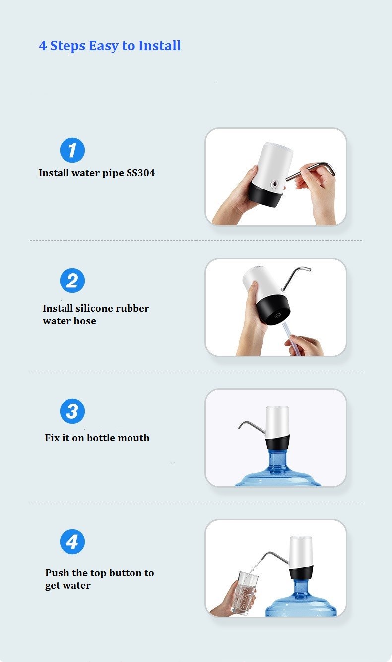 White bottled water pump dispenser  MTWD-01 (white/black base)