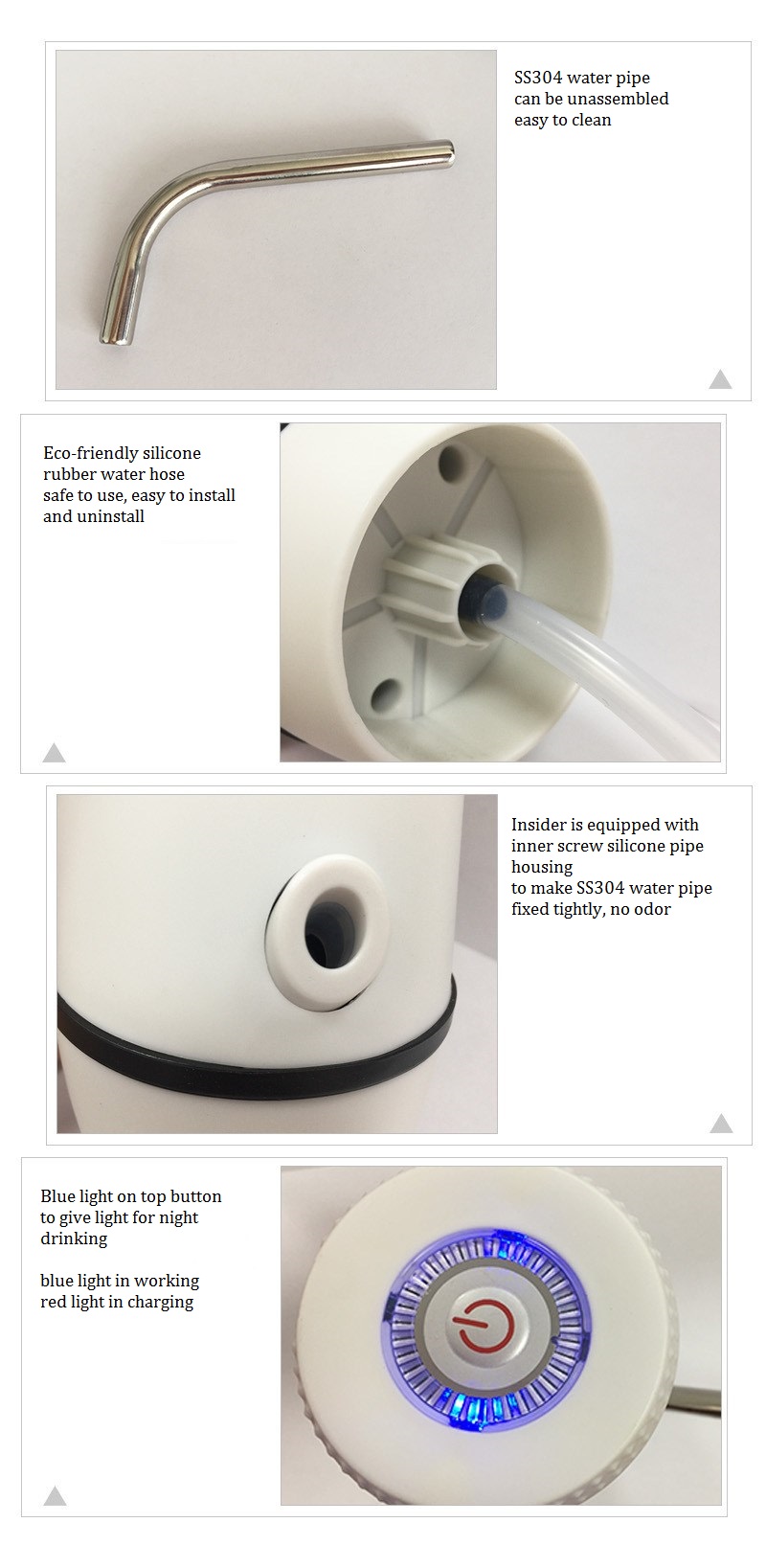 White bottled water pump dispenser  MTWD-01 (white/black base)