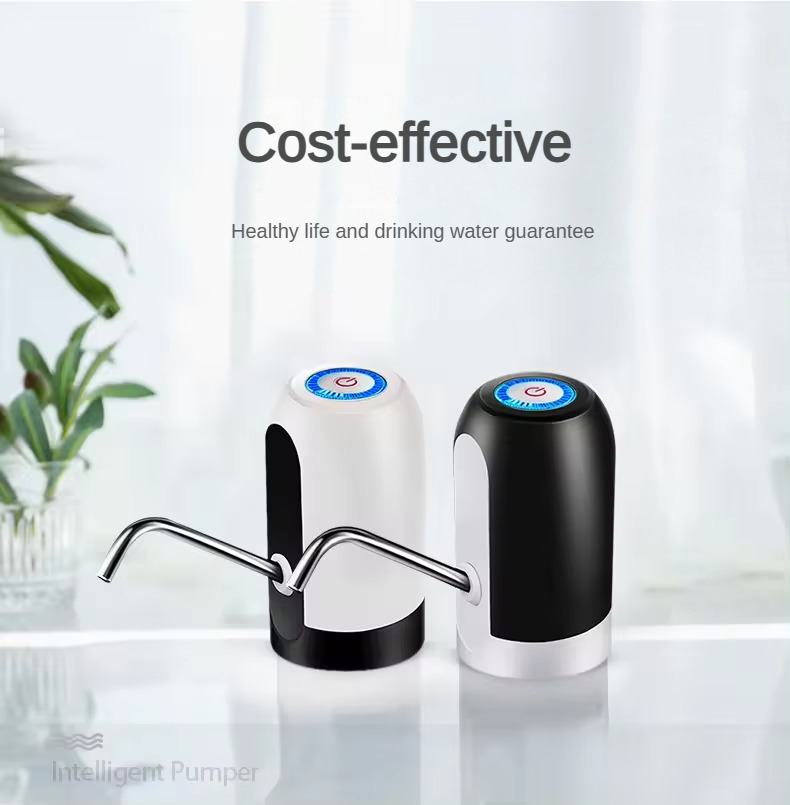 White bottled water pump dispenser  MTWD-01B (white/black base)