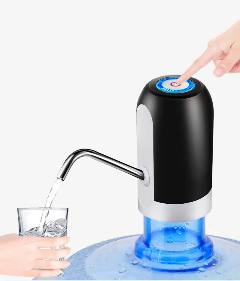 White bottled water pump dispenser  MTWD-01B (white/black base)