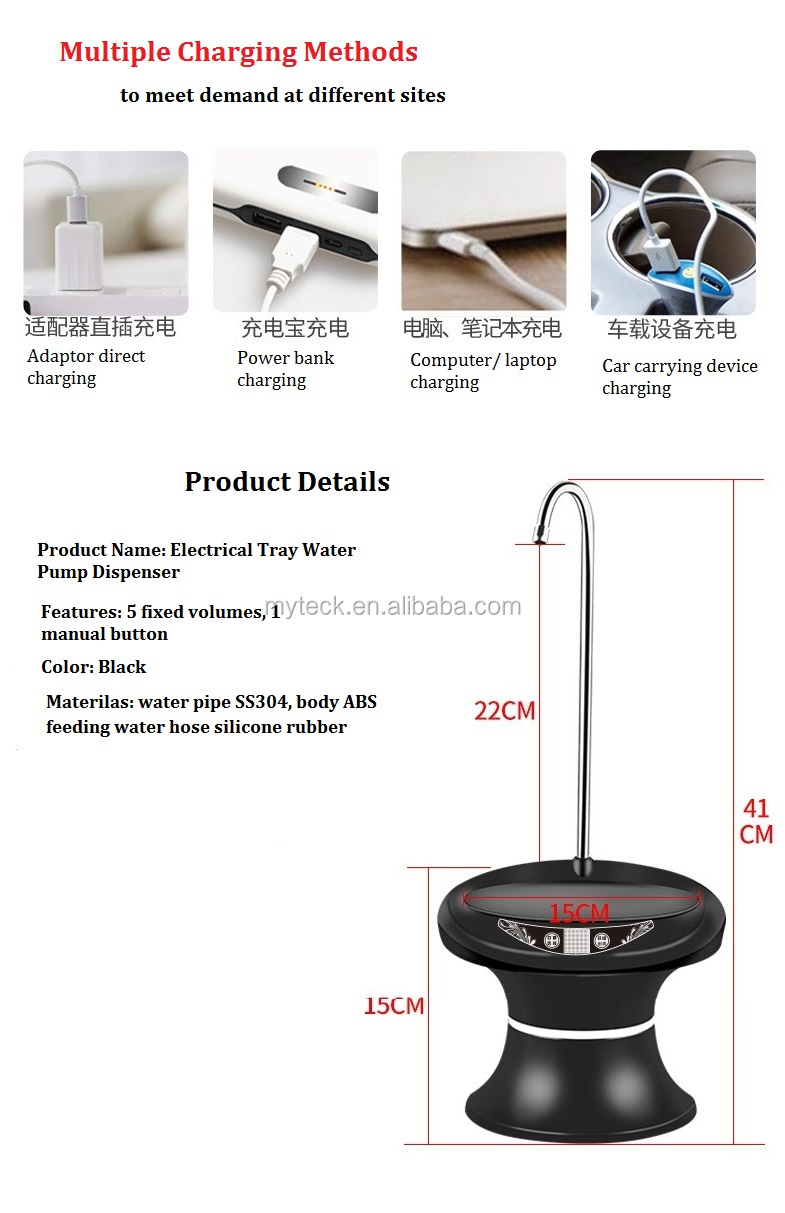 Tray black water pump dispenser MTWD-07 (black/white)