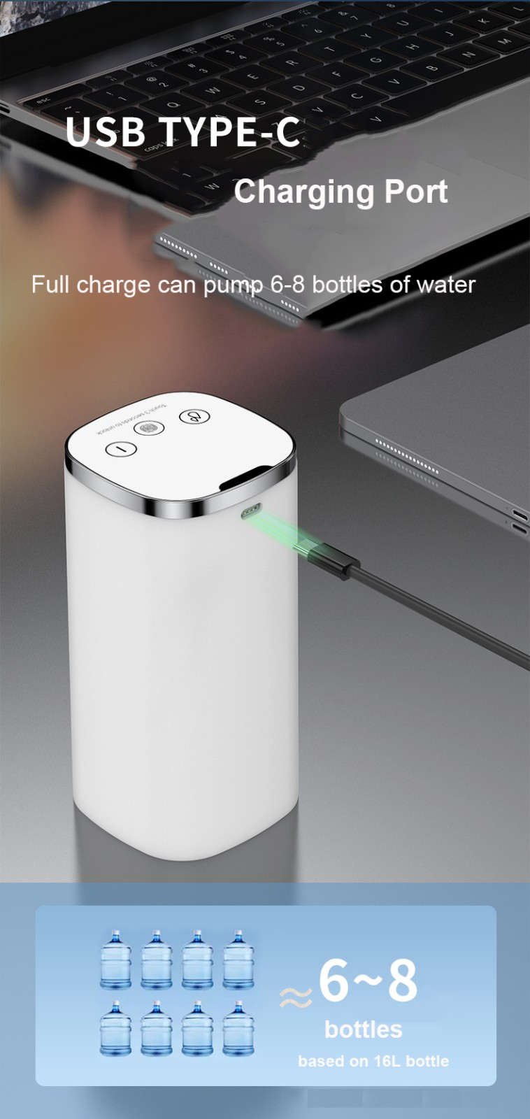 Water pump dispenser MTWD-12 (white base intelligent foldable)