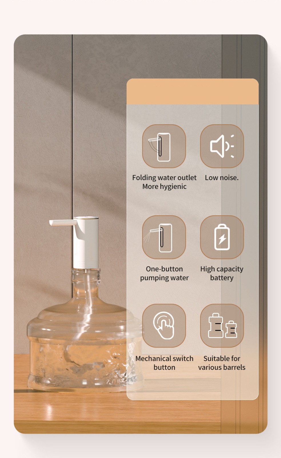 Water pump dispenser MTWD-14 (white/black color)