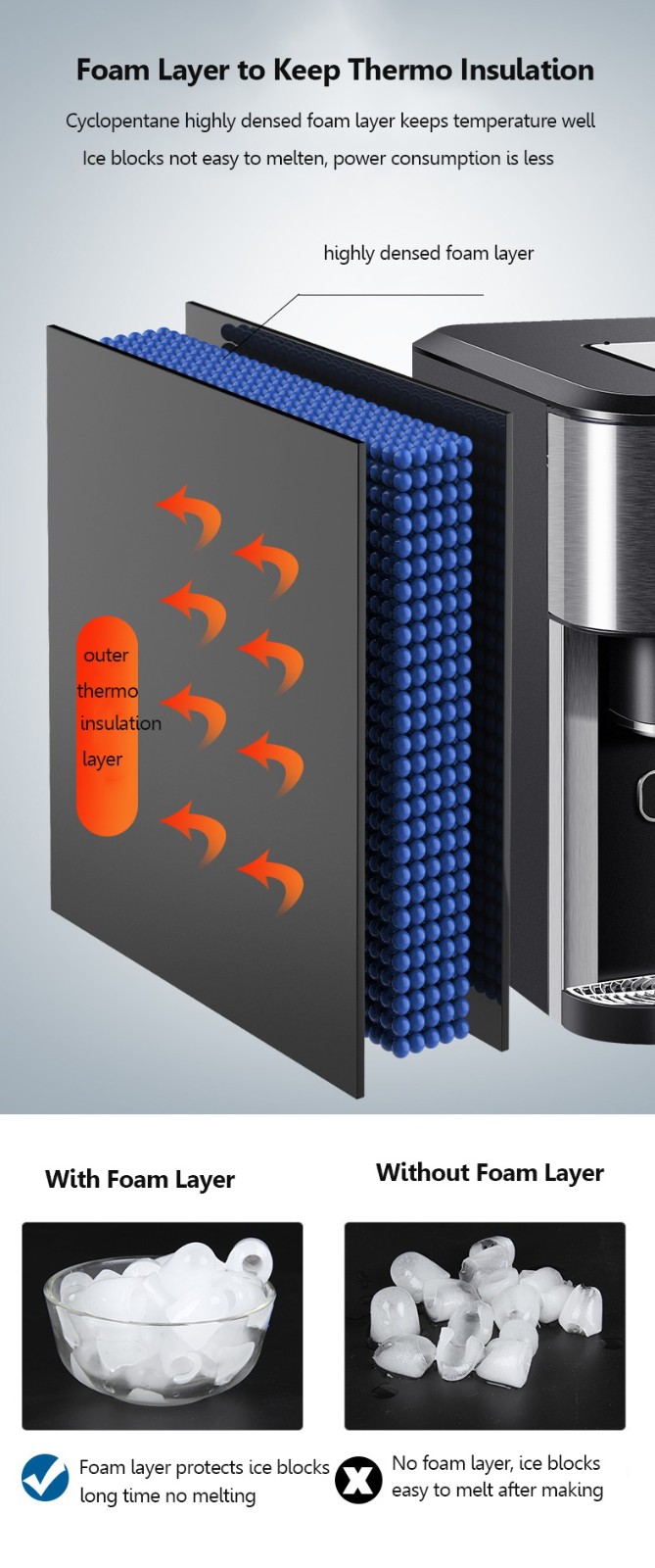 Water dispenser with ice maker ice crusher  MTWD-ICE04