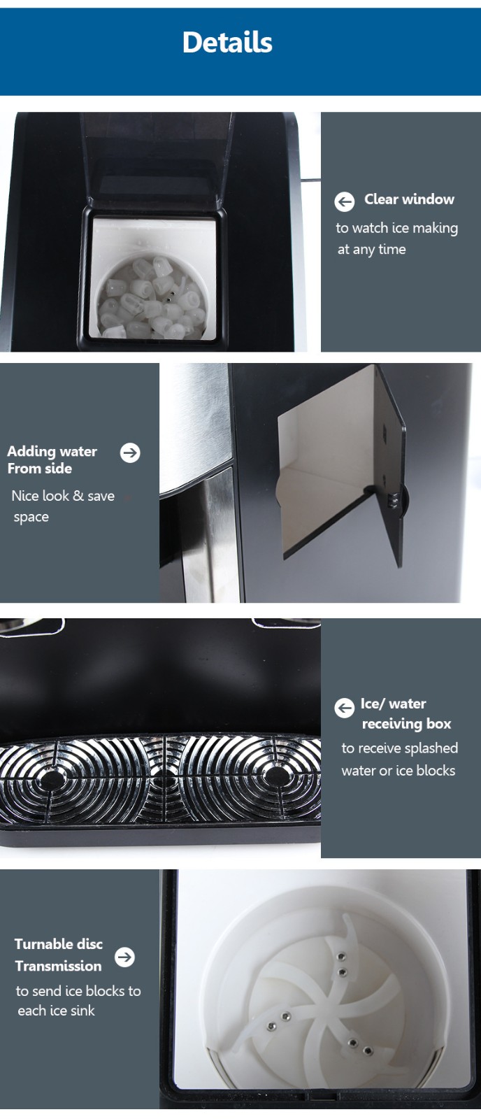 Water dispenser with ice maker ice crusher  MTWD-ICE04