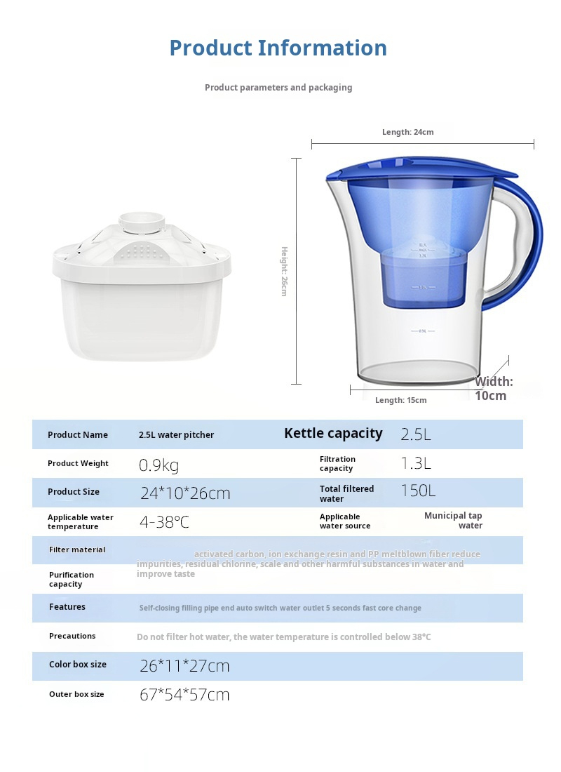 Portable water pitcher filter MTWP MTWP-025 Portable water pitcher filter MTWP MTWP-025