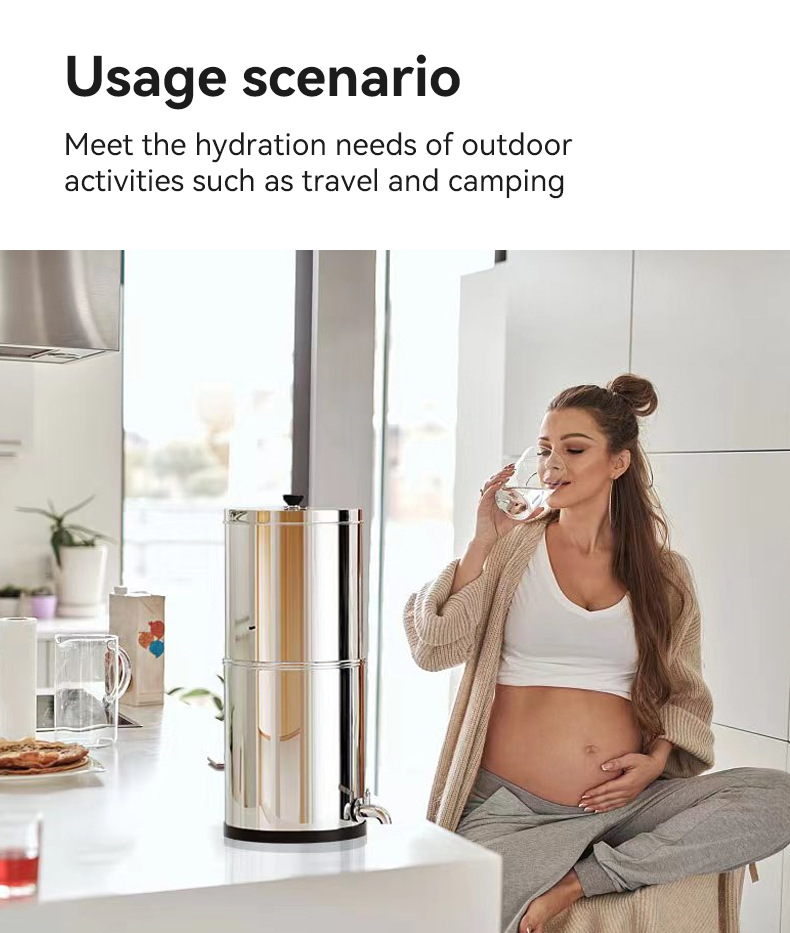 Tabletop gravity type stainless steel water purifier MTWP-SS8 Tabletop gravity type stainless steel water purifier MTWP-SS8