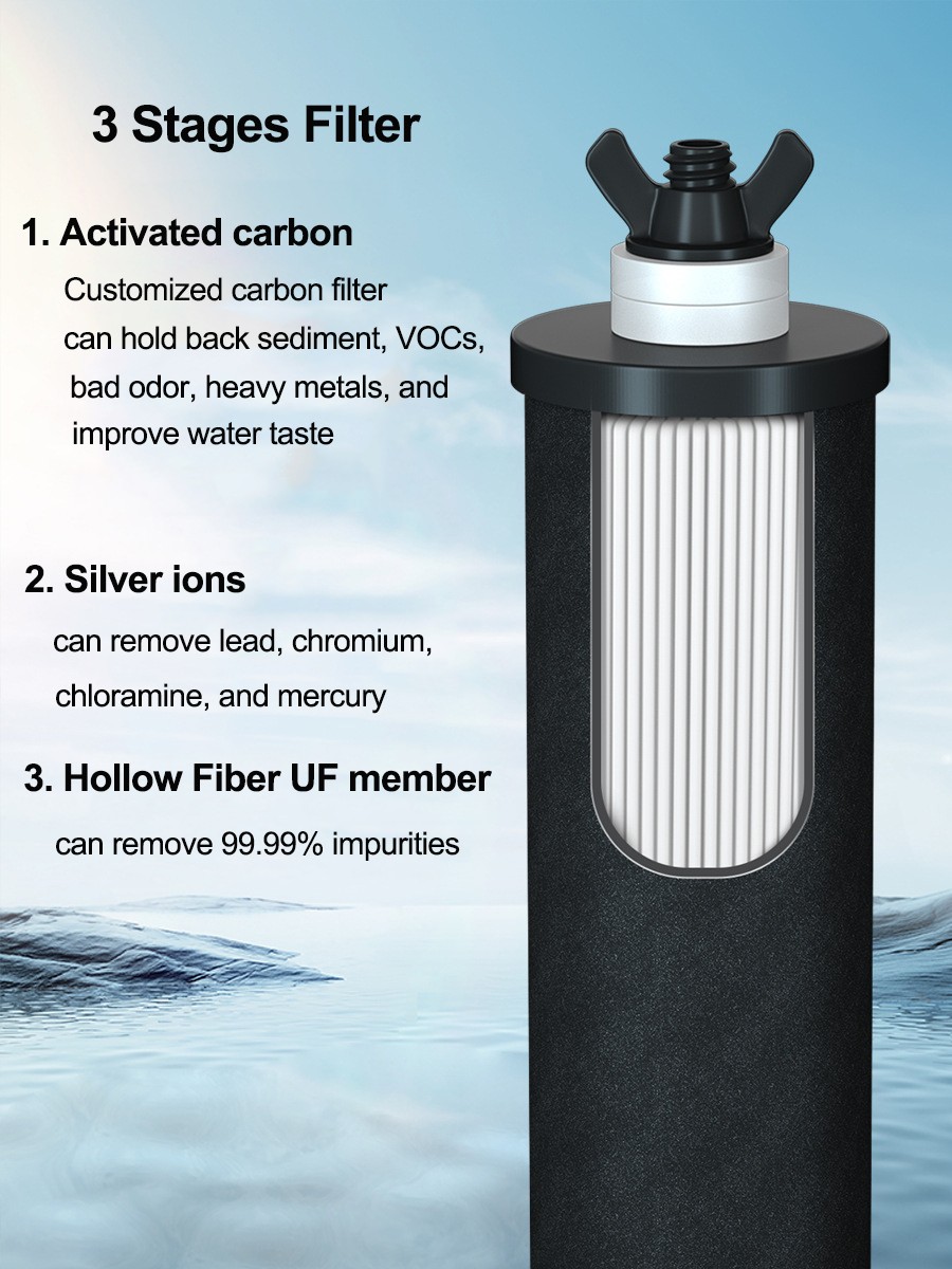 Tabletop gravity type stainless steel water purifier MTWP-SS8 Tabletop gravity type stainless steel water purifier MTWP-SS8