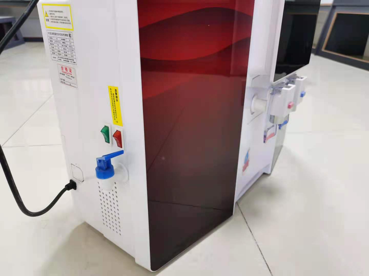 Tabletop 5-stage RO water purifier dispenser cold hot faucets