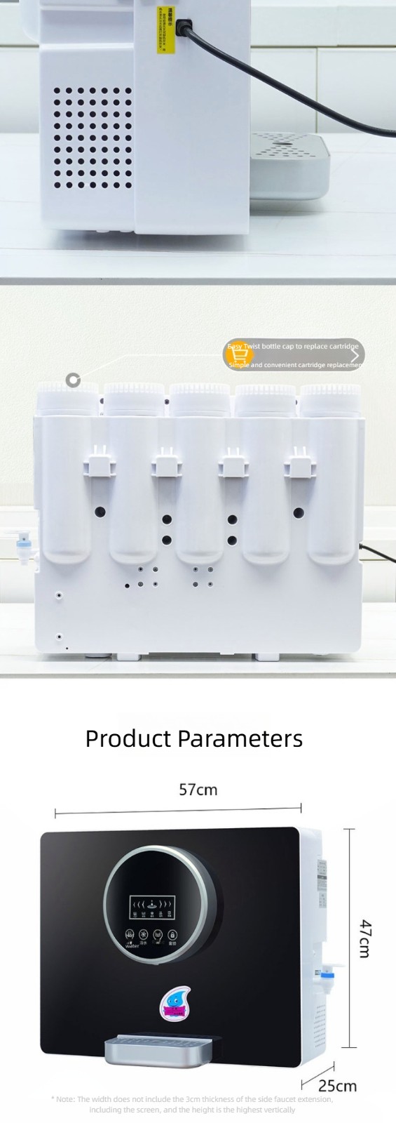 Tabletop 5-stage RO water purifier dispenser cold hot faucets  MTWP-T066