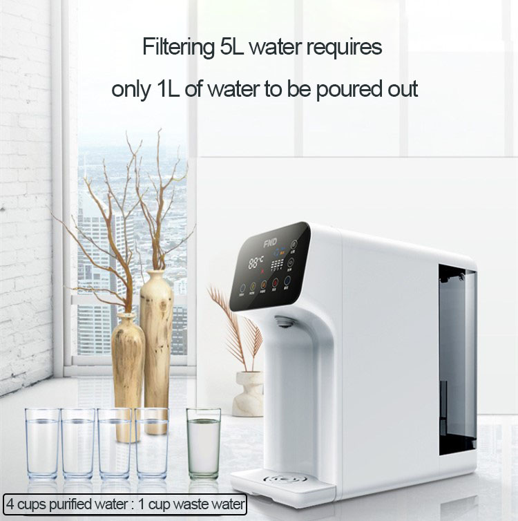 Installation free tabletop 4-stage RO water purifier dispenser MTWP-T067