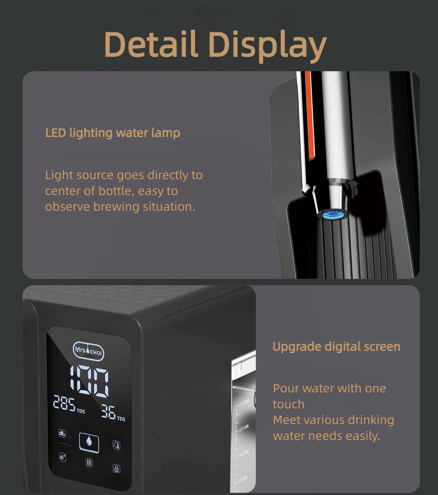 Tabletop no installation mineralization  RO water purifier with heating cooling MTWP-T071