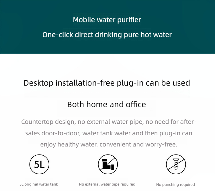 Tabletop RO water purifier dispenser hot water hydrogen generator MTWP-T075