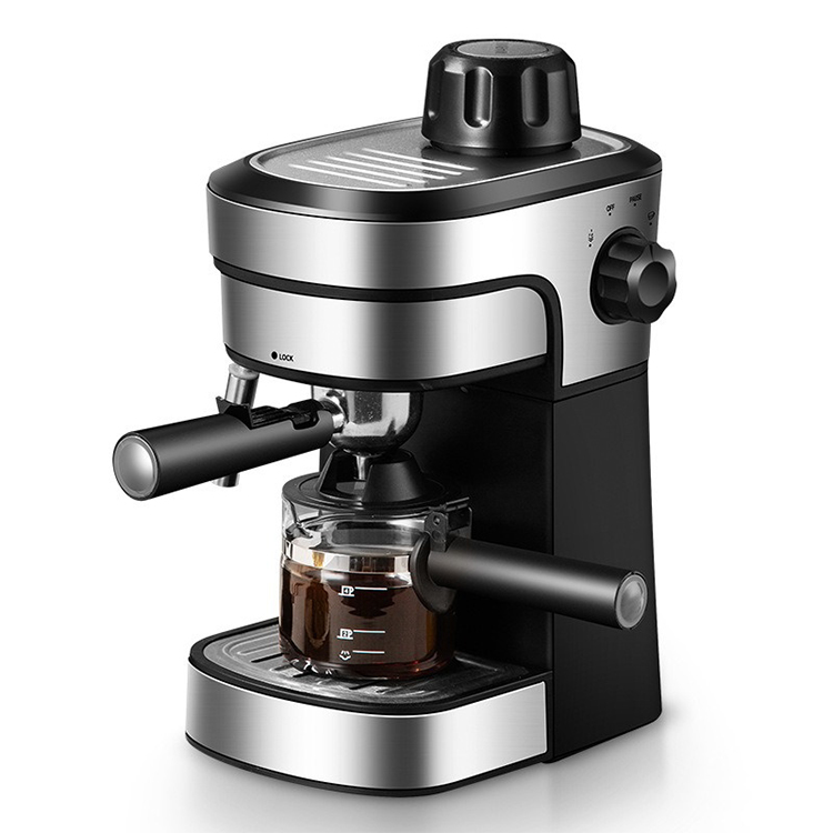 Italian coffee maker MT-CM06 black color, with milk frother