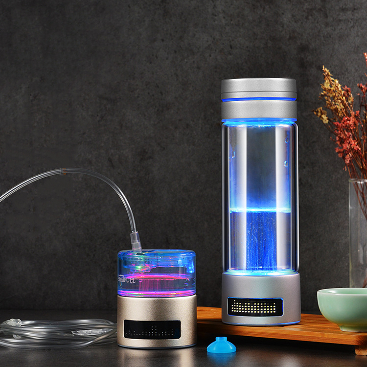 MT-H9000B high hydrogen concentration  hydrogen water generator cold/ hot water 4 in 1 bottle double layer glass