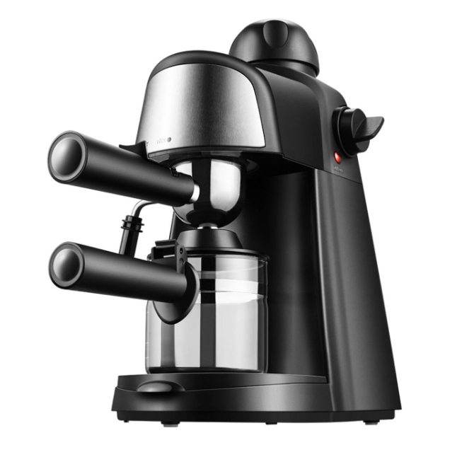 Italian coffee maker MT-CM07 black color, with milk frother