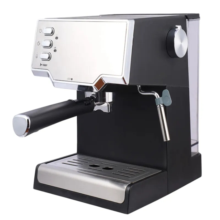 Italian coffee maker MT-CM13 black & white, with milk frother cup warmer